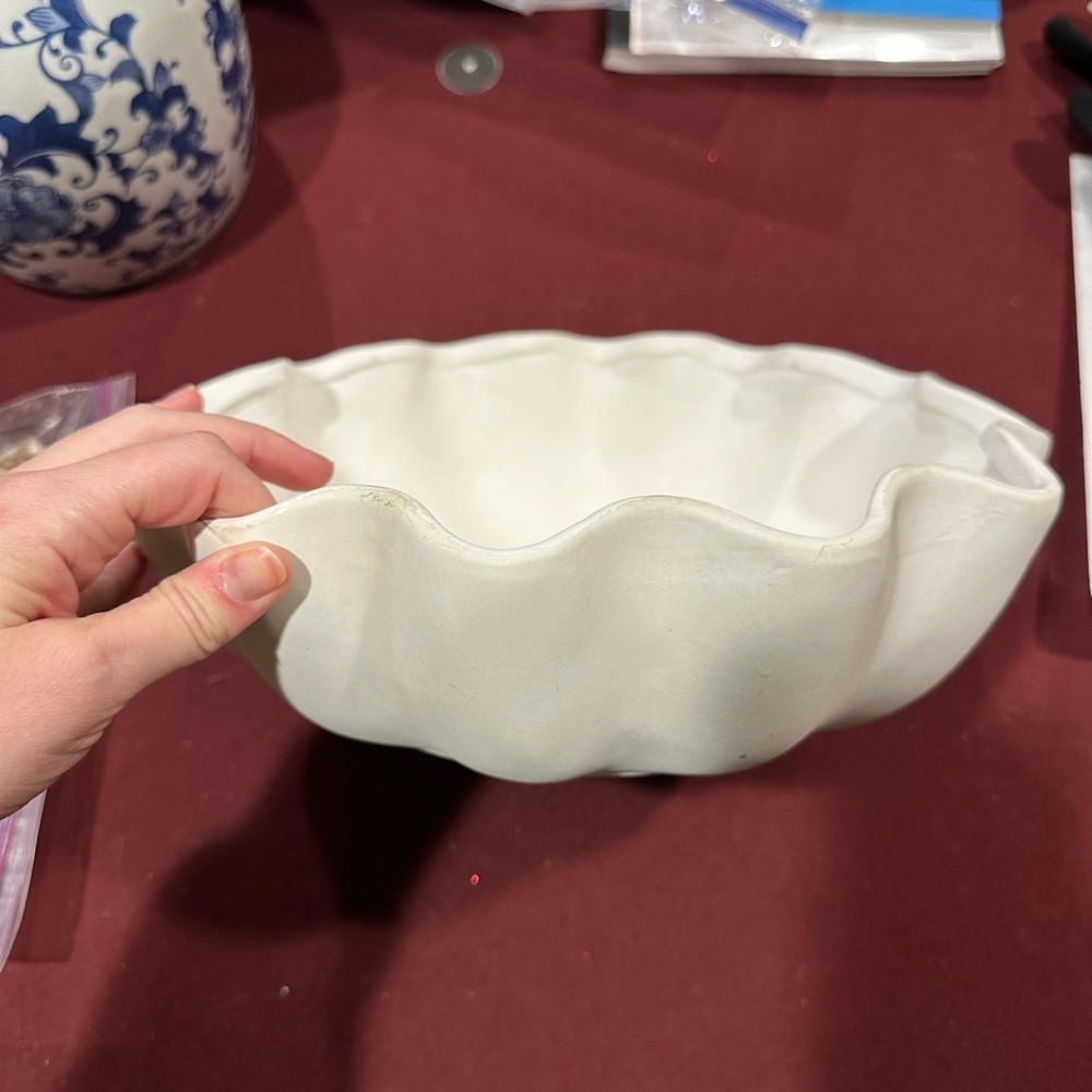 Threshold Studio McGee Scalloped White Ceramic Large Bowl